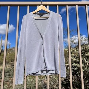 ⬇️💲Ann Taylor Women’s Light Cardigan Sweater Dressy Size M Color Grey Silver